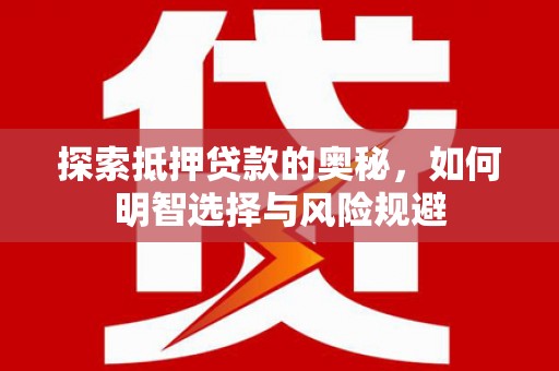 林园探索抵押贷款的奥秘，如何明智选择与风险规避