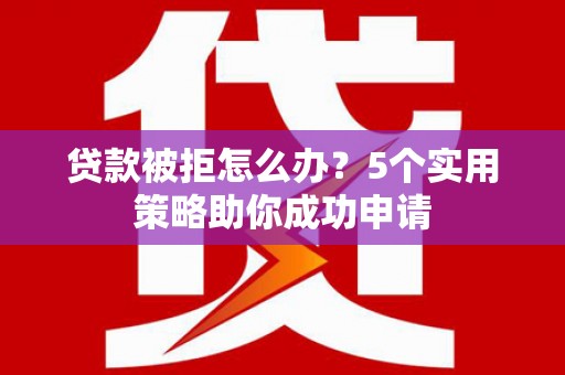 林园贷款被拒怎么办？5个实用策略助你成功申请