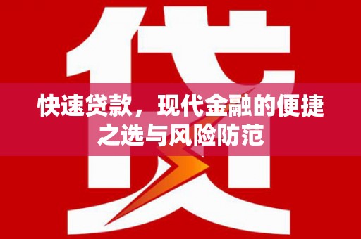 林园快速贷款，现代金融的便捷之选与风险防范