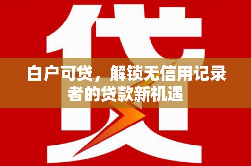 林园白户可贷，解锁无信用记录者的贷款新机遇