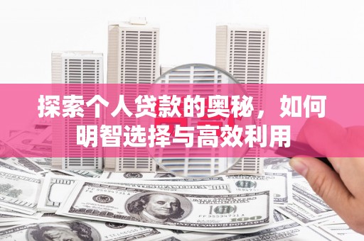 林园探索个人贷款的奥秘，如何明智选择与高效利用