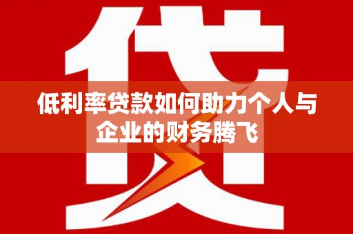 林园低利率贷款如何助力个人与企业的财务腾飞